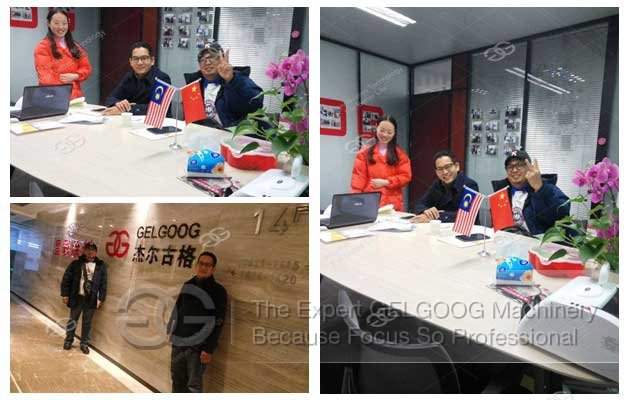 The Malaysia Customer Visit The Company For Banana Chips Cutting Machine