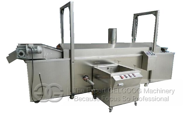 Gas Heating Continuous Belt Type Nuts Frying Machine with Oil Filtering Function