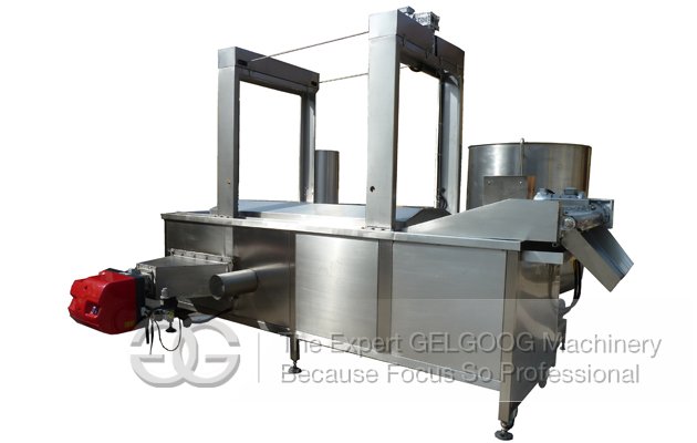 Gas Heating Continuous Belt Type Nuts Frying Machine with Oil Filtering Function